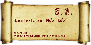 Baumholczer Máté névjegykártya